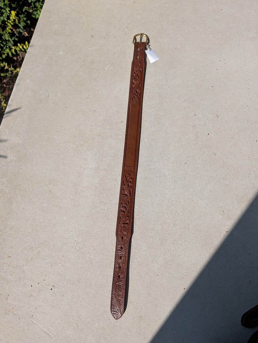 Vintage Circle Y Texas Classic Rodeo Western Leather Tooled Belt Inlay Saddlery
